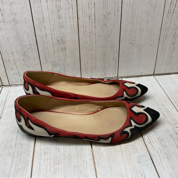 Zara Western Colorful Embroidered Flats Pointed Toe Size 38 (US Size 7.5) - Picture 2 of 7